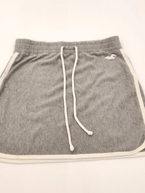 Hollister Gray Knit Mini Skirt with White Trim Small